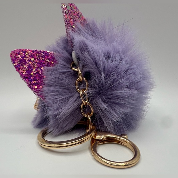 Plush Owl Fur Keychain bag charm - Picture 4 of 9